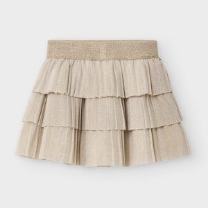 Mayoral Glittery Gold Layered Skirt. Size 6 months
